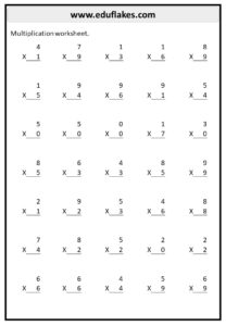 Free Multiplication Worksheets - Eduflakes