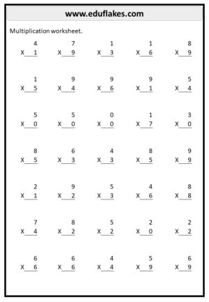 Free multiplication worksheets - eduflakes