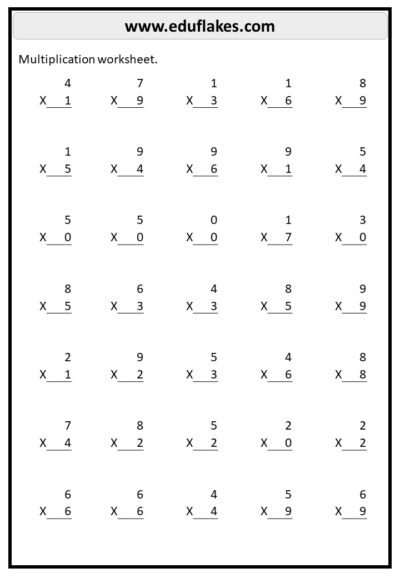 Multiplication Worksheets Free PDF 24