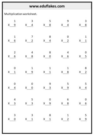 Free multiplication worksheets - eduflakes