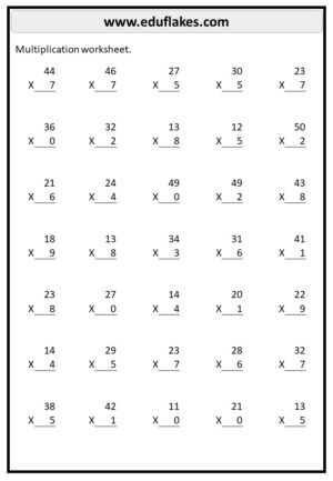 Free multiplication worksheets - eduflakes