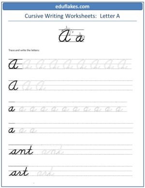 Cursive writing A to Z - eduflakes