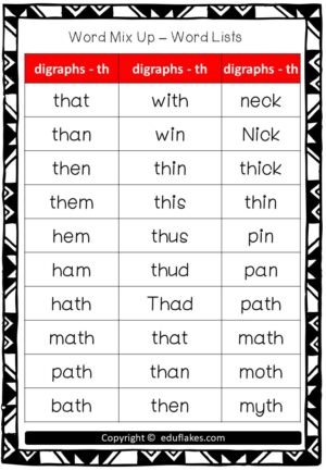 Free CVC Digraphs Blends complete words list pdf - eduflakes