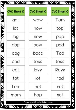 Free CVC Digraphs Blends complete words list pdf - eduflakes