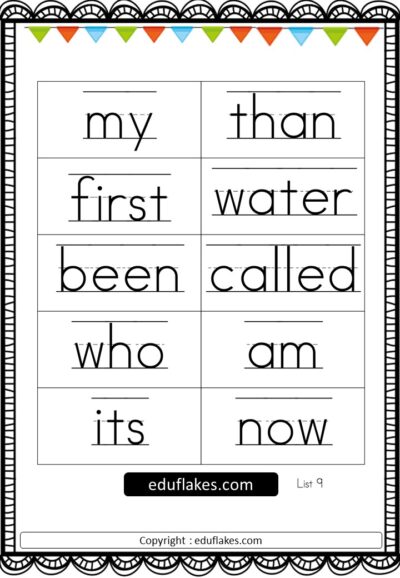 Sight Words Flashcard 10