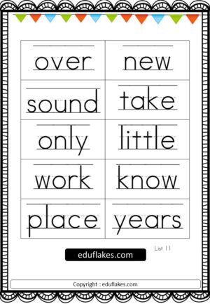 Dolch Sight word flashcard - eduflakes