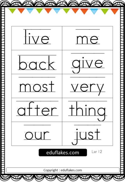 Sight Words Flashcard 13