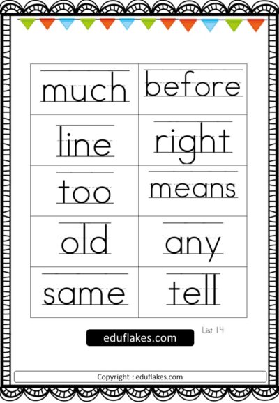 Sight Words Flashcard 15