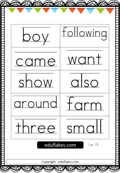 Sight Words Flashcard 16