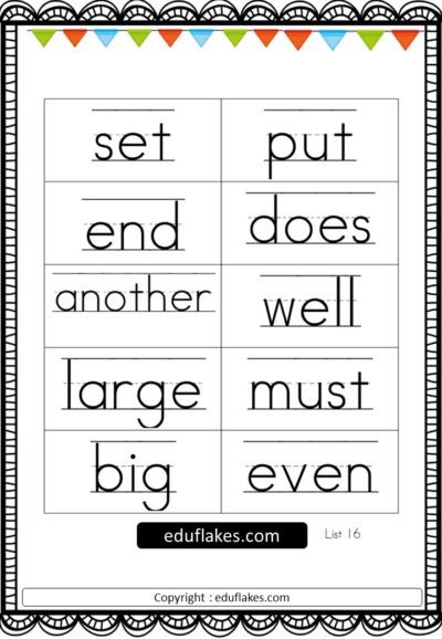 Sight Words Flashcard 17