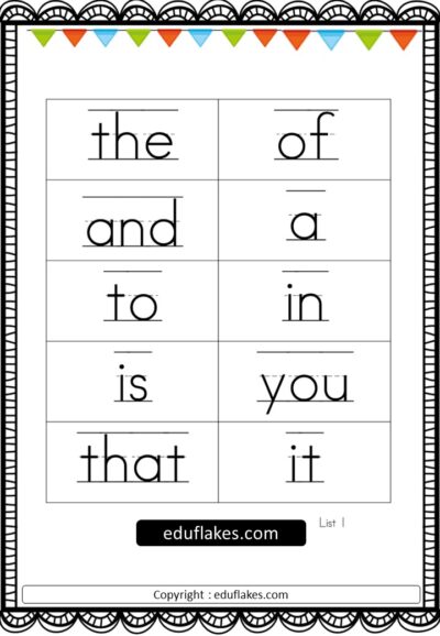 Sight Words Flashcard 2