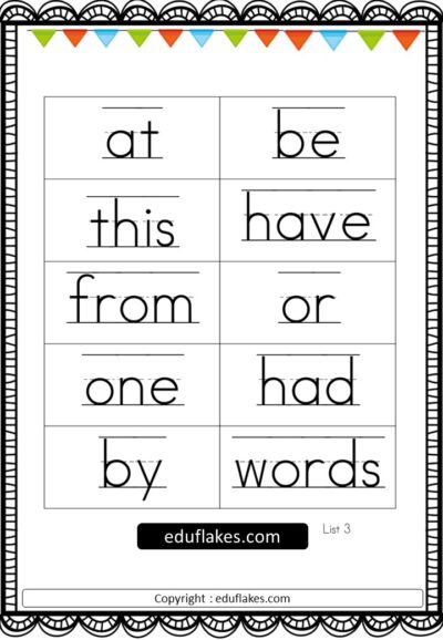 Sight Words Flashcard 4