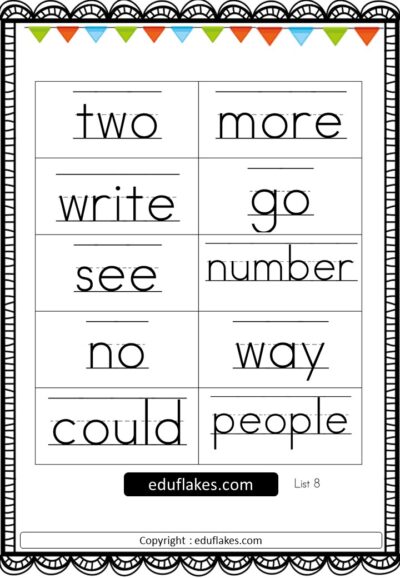 Sight Words Flashcard 9