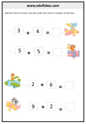 Free Grade 1 Addition PDF Worksheets - eduflakes