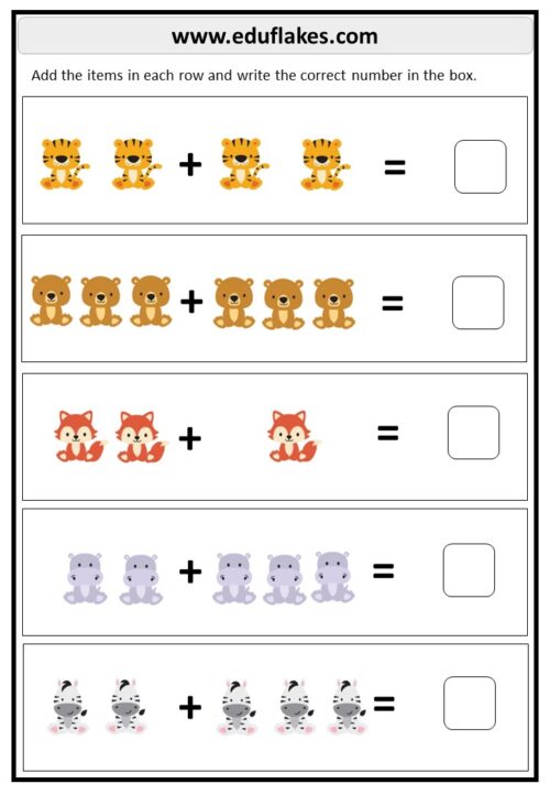 Free Grade 1 Addition PDF Worksheets - Eduflakes