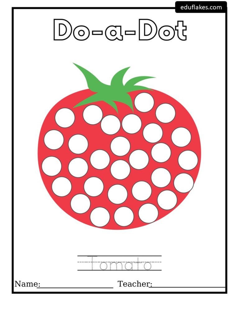 Do A Dot Vegetables Free Pdf Printable - Eduflakes