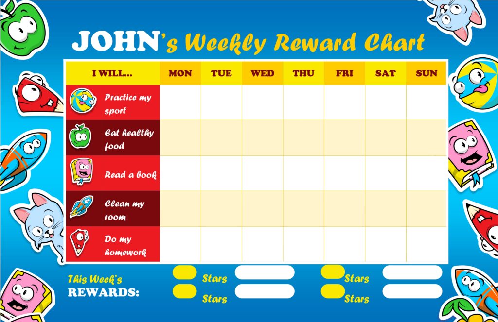 Free Rewards Chart template with stars - eduflakes