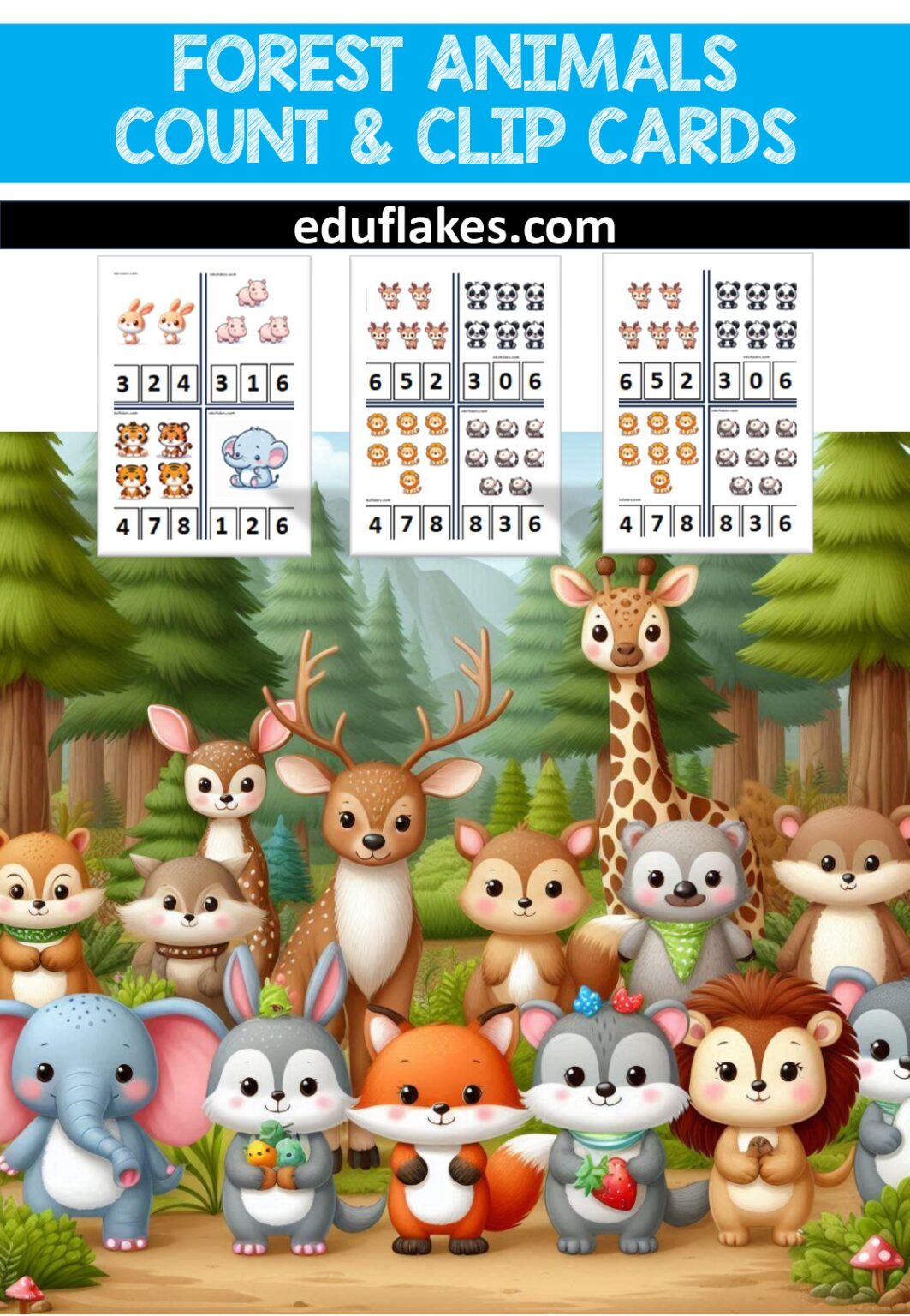 Kindergarten Count And Clip Cards Free PDF - Eduflakes