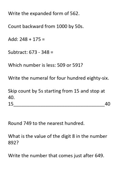 Grade2 Math Assessment page 0004