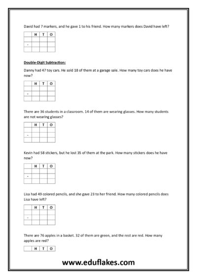 Subtraction Word Problems Grade2 page 0005