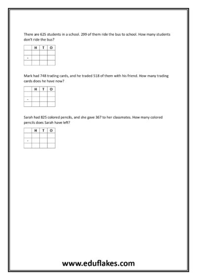 Subtraction Word Problems Grade2 page 0010