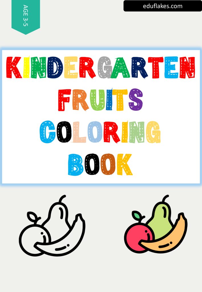 Kindergarten Fruit Coloring printable free pdf