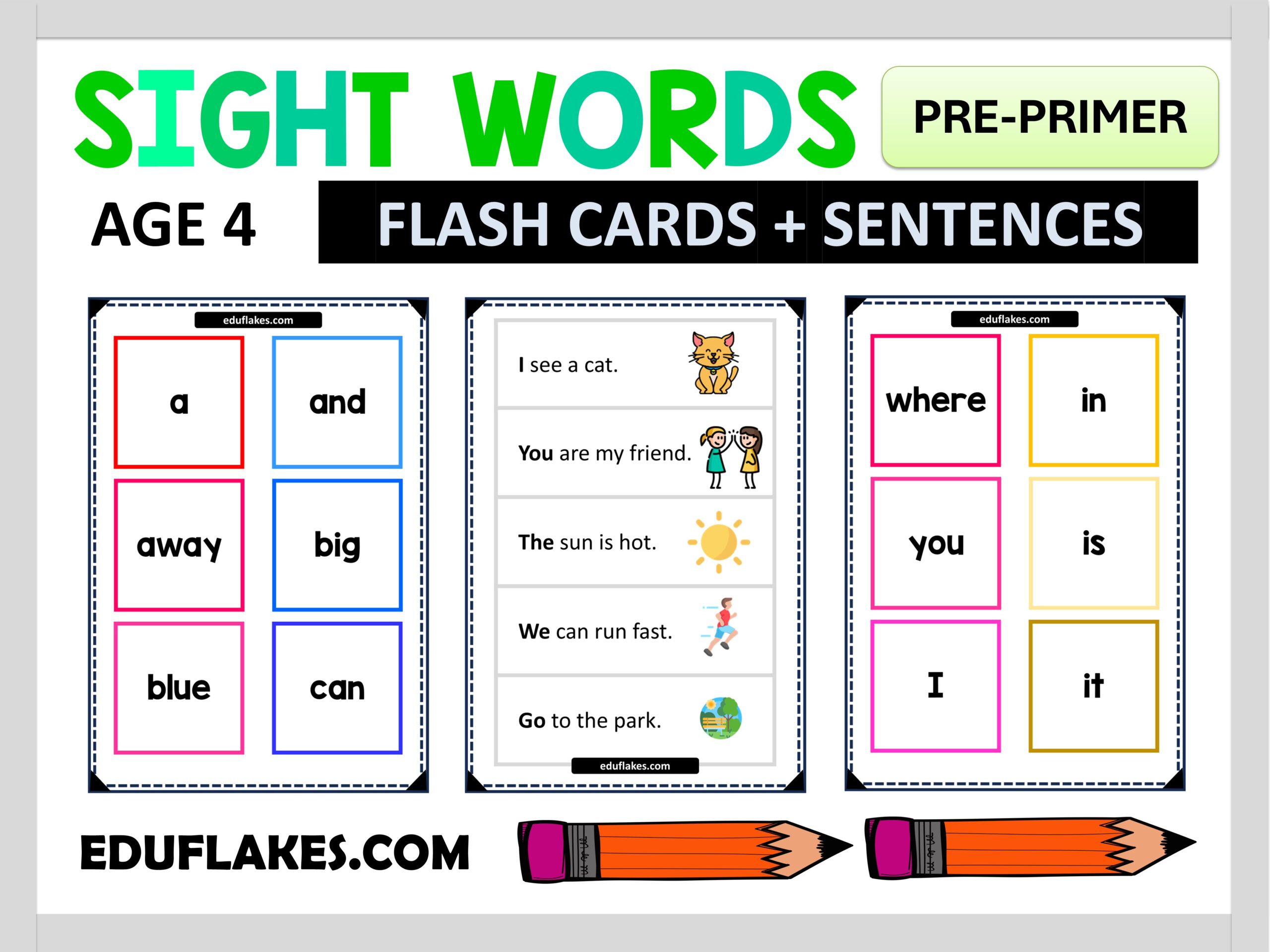 Kindergarten Sight Words Pre Primer Free PDF