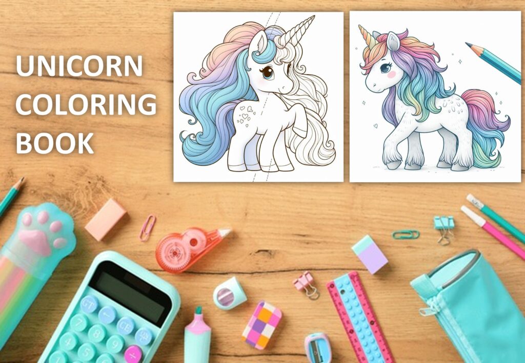 Unicorns Coloring book free PDF