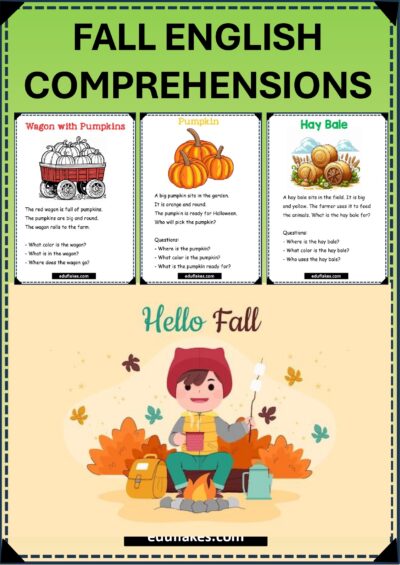 Fall Theme Kindergarten Comprehensions with Questions page 0001