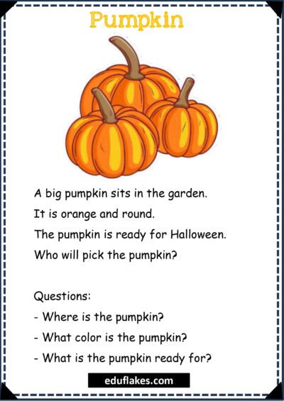 Fall Theme Kindergarten Comprehensions with Questions page 0003