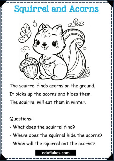 Fall Theme Kindergarten Comprehensions with Questions page 0004