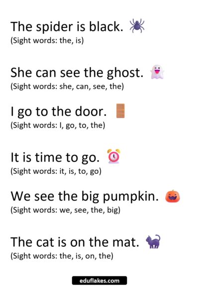 Halloween Sight Word Sentences page 0008