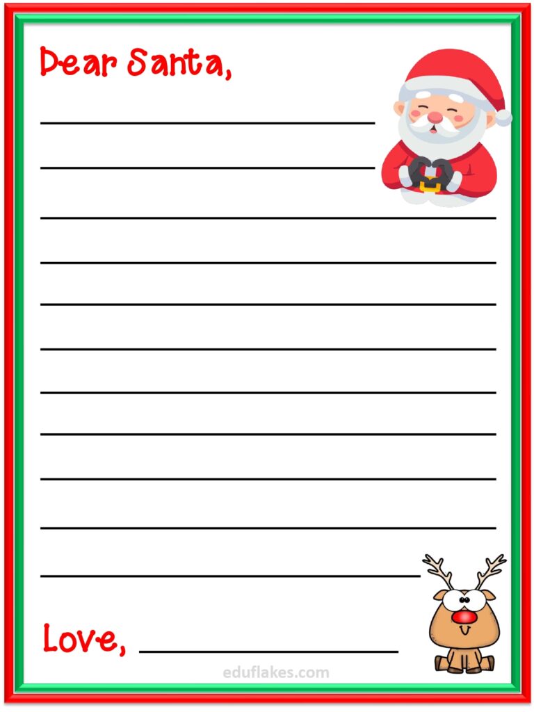 Write To Santa: Free Printable Letter Templates For Kids - Eduflakes