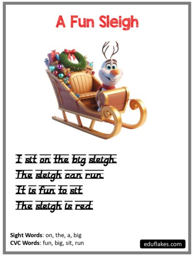 Christmas CVC Sight Word Passages page 0005