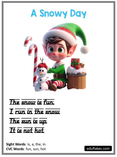 Christmas CVC Sight Word Passages page 0010