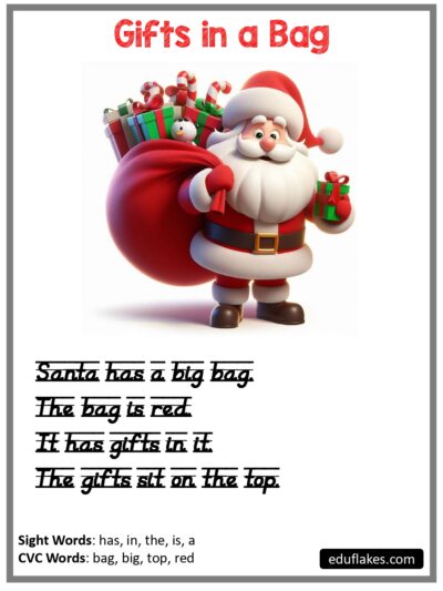 Christmas CVC Sight Word Passages page 0011