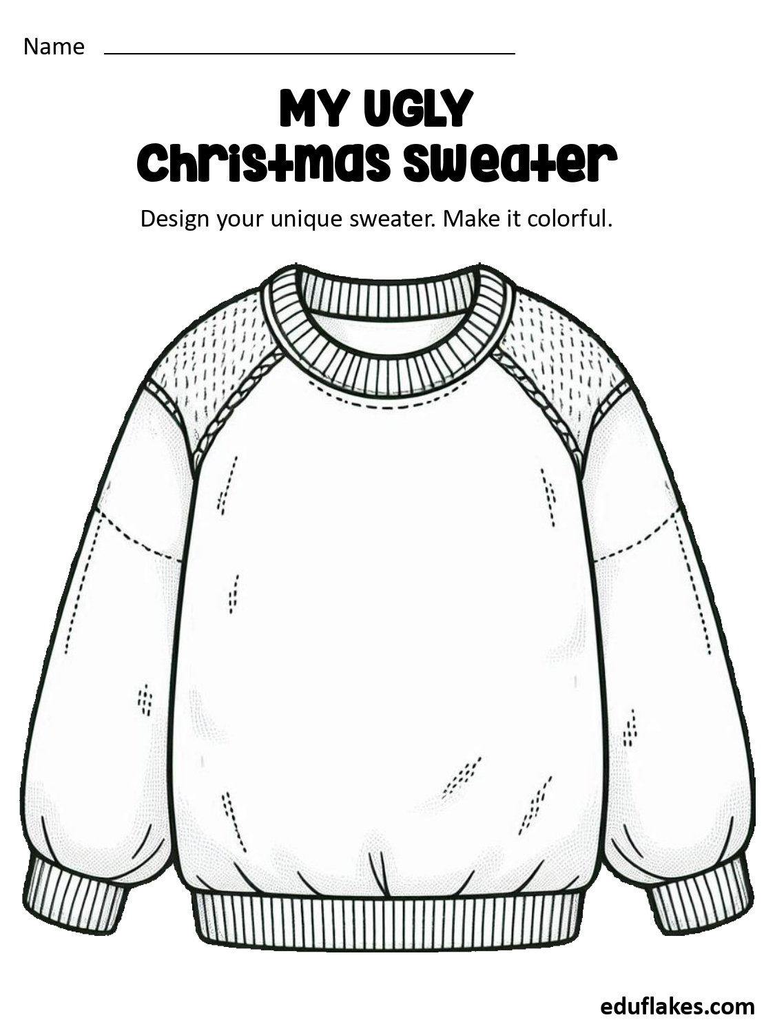 Christmas Ugly Sweater Templates Coloring Book page 0003