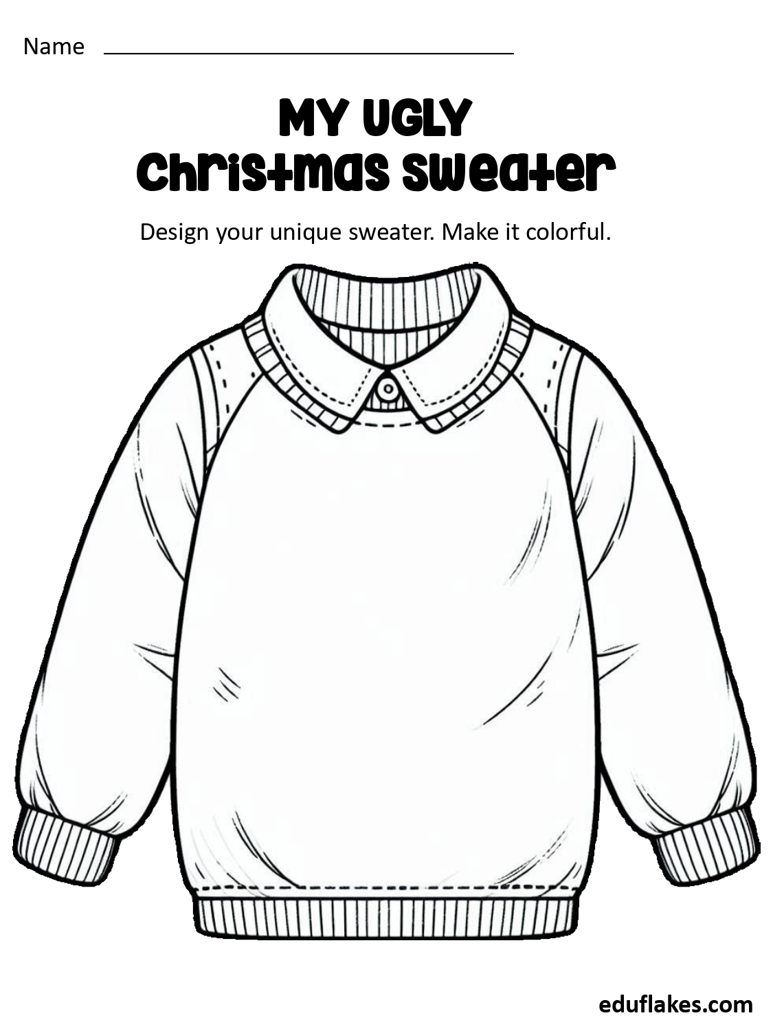 Christmas Ugly Sweater Templates Coloring Book page 0004
