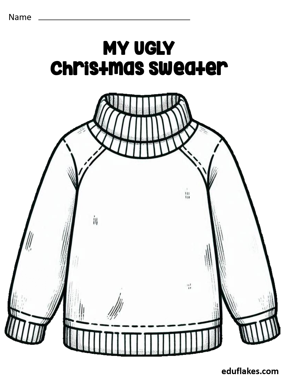 Christmas Ugly Sweater Templates Coloring Book page 0007