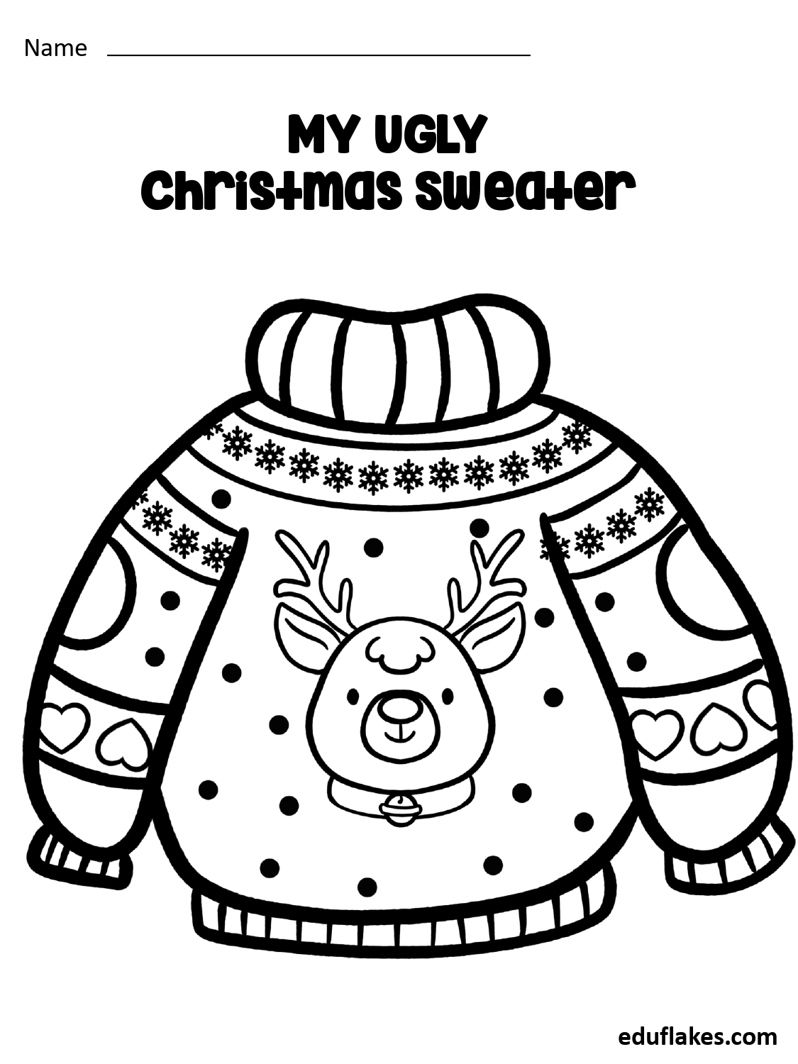 Christmas Ugly Sweater Templates Coloring Book page 0008