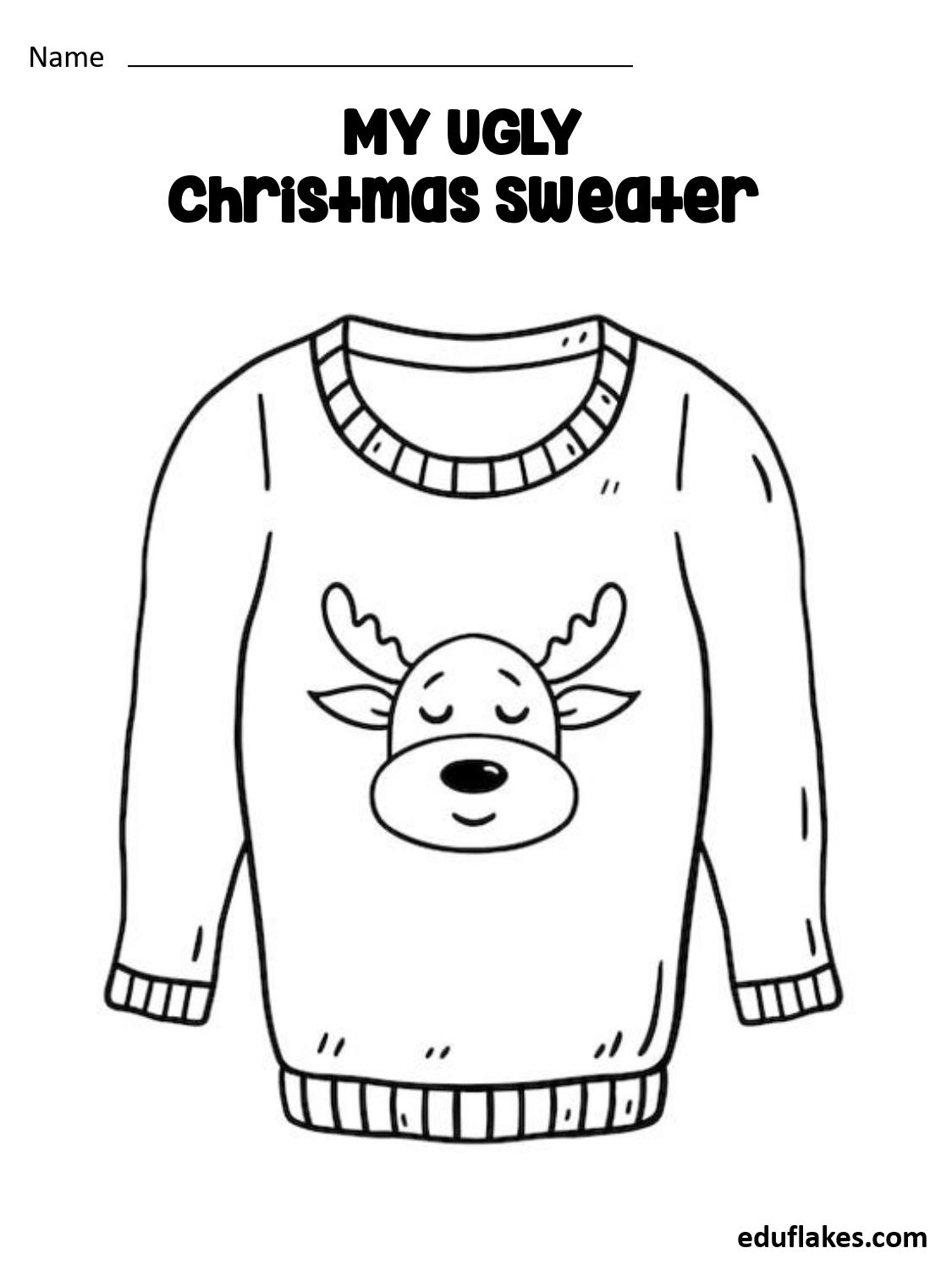 Christmas Ugly Sweater Templates Coloring Book page 0014