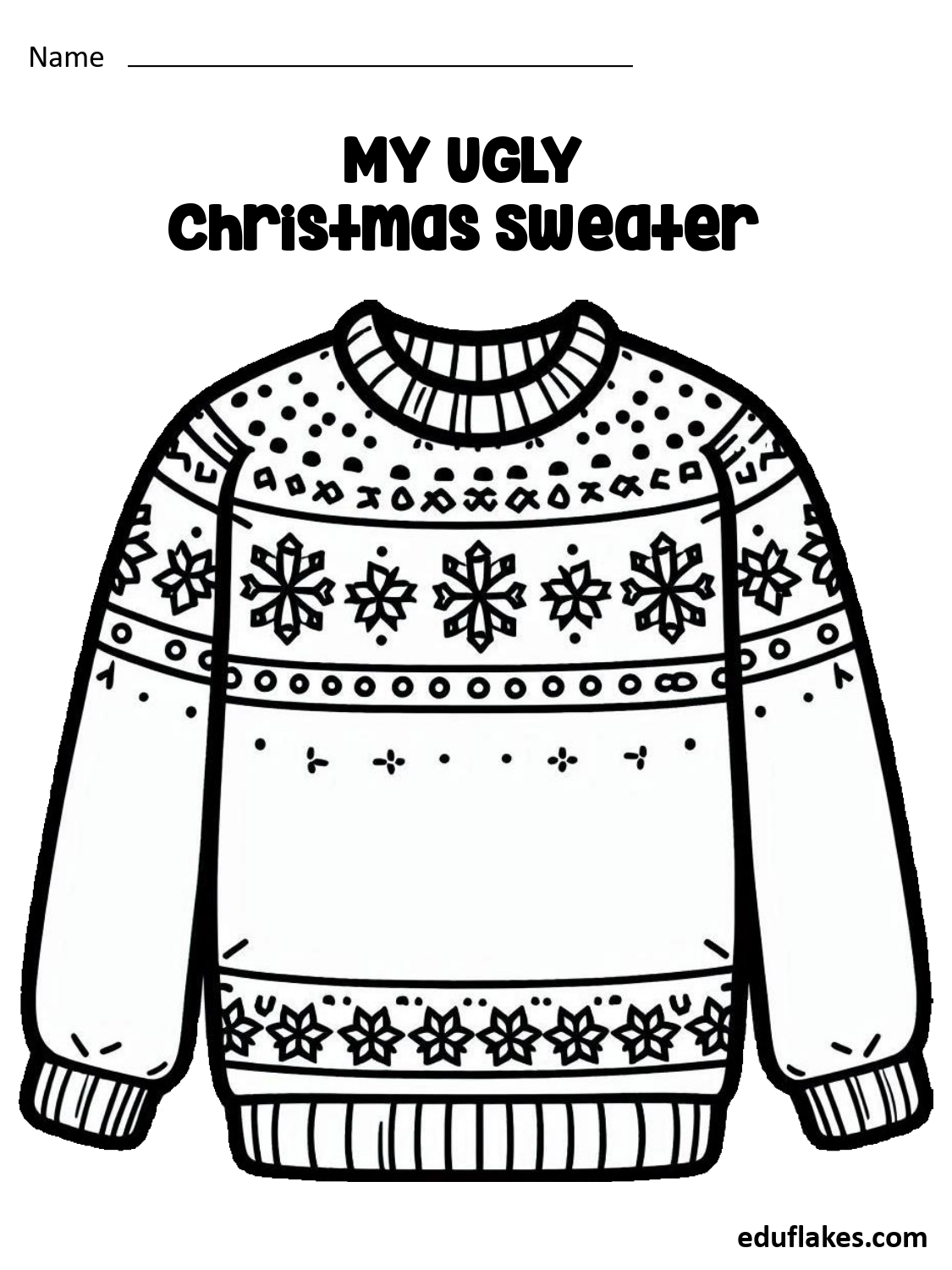 Christmas Ugly Sweater Templates Coloring Book page 0016
