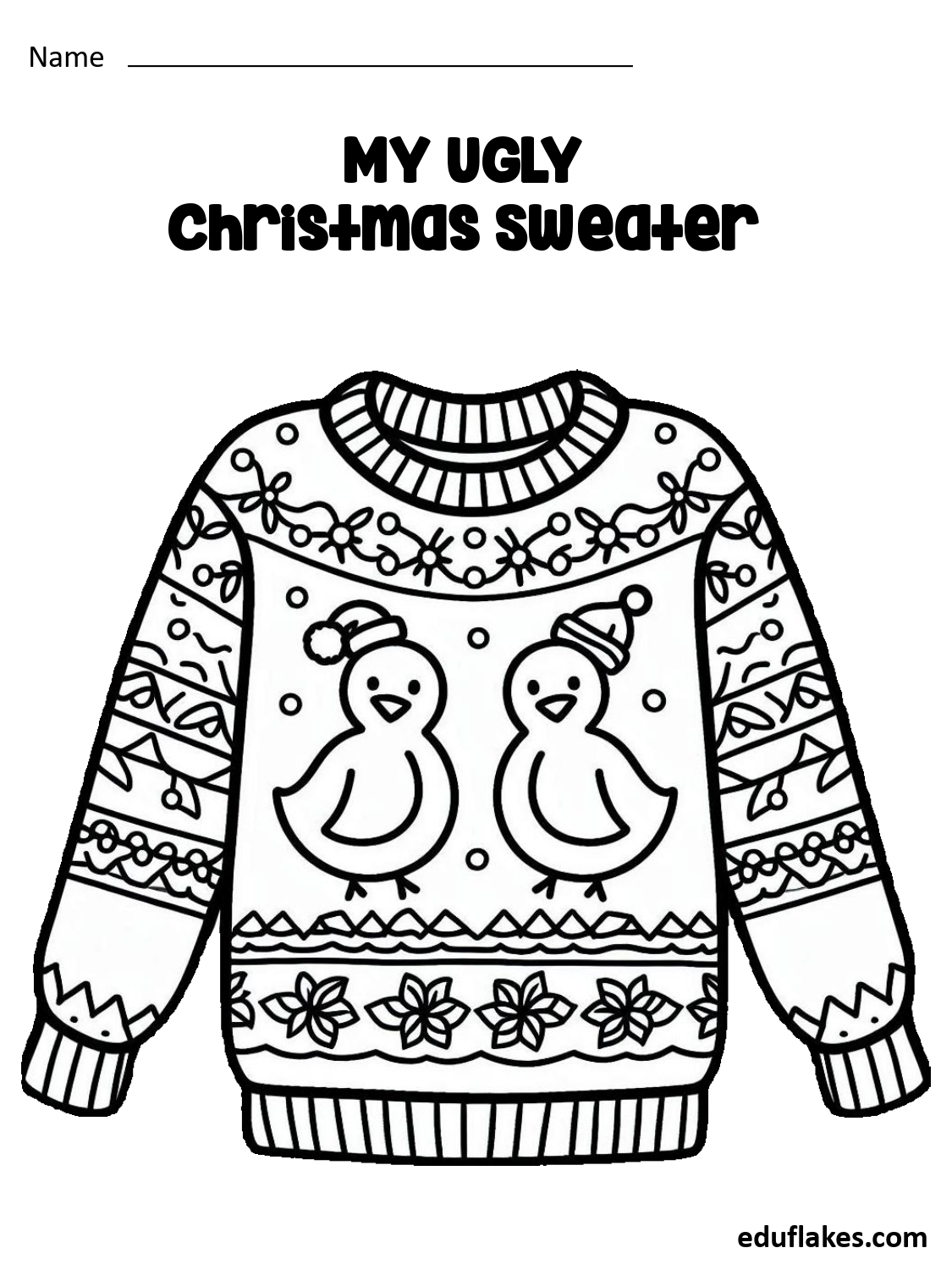 Christmas Ugly Sweater Templates Coloring Book page 0017