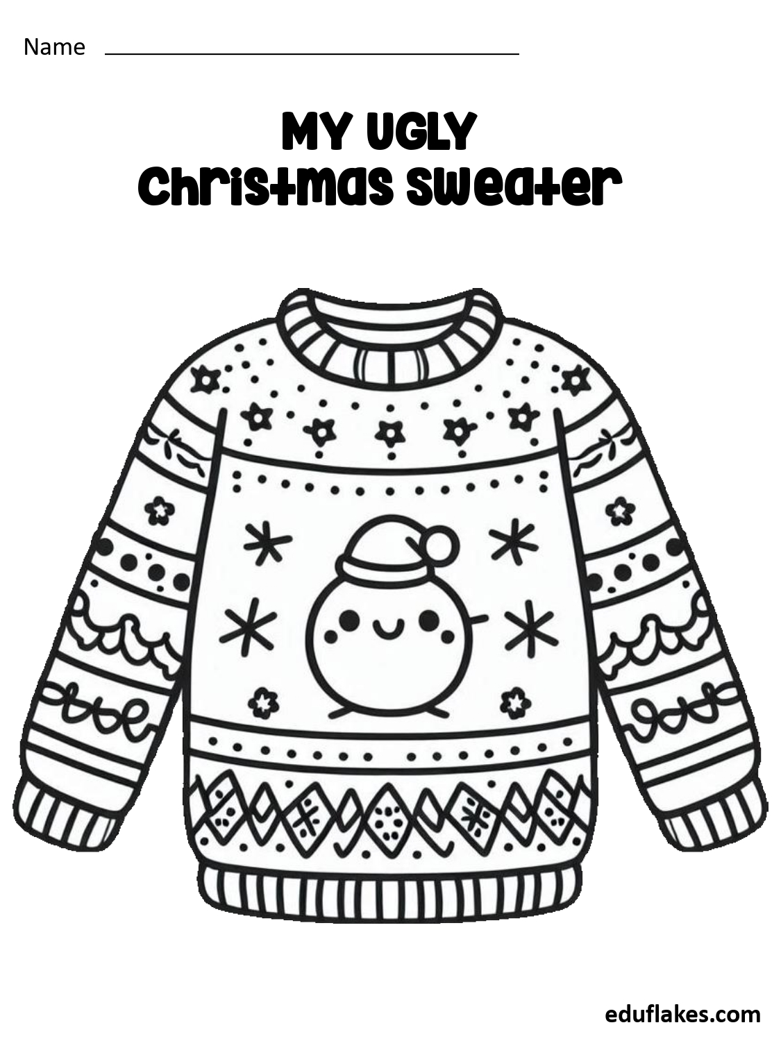 Christmas Ugly Sweater Templates Coloring Book page 0018