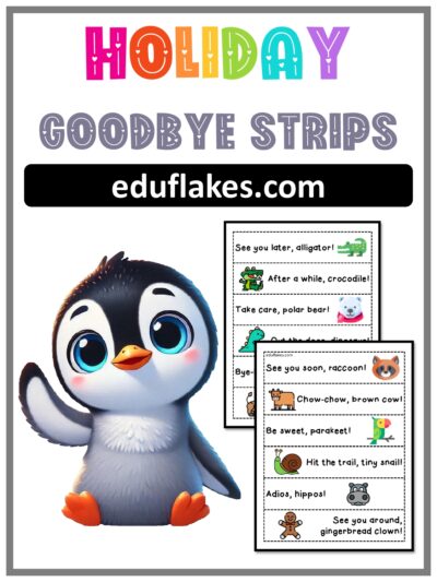 Kindergarten Holiday Goodbye Strips Free PDF