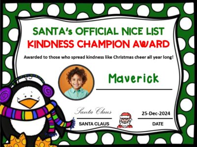 Santa Official Nice List Certificate Template page 0002