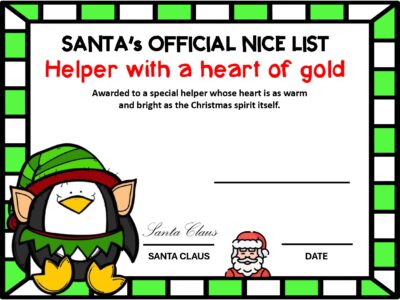 Santa Official Nice List Certificate Template page 0003