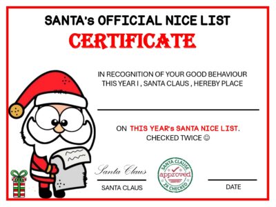 Santa Official Nice List Certificate Template page 0004