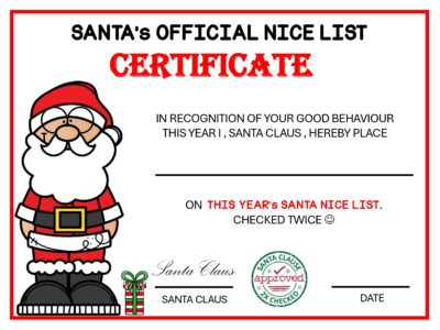 Santa Official Nice List Certificate Template page 0005