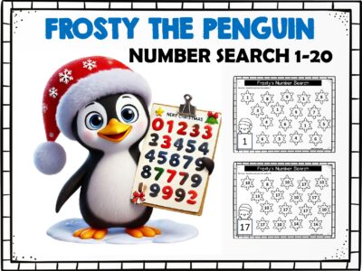 Kindergarten Number Search 1 to 20 Free PDF